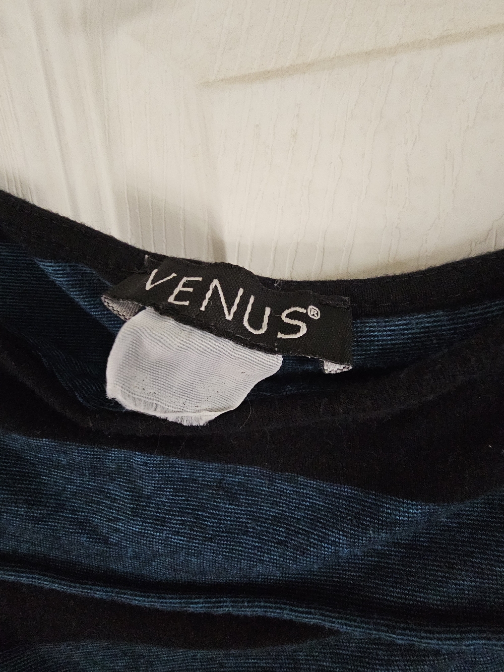 Venus Blue and Black Striped Long Sleeve Top SMALL - Picture 2 of 3